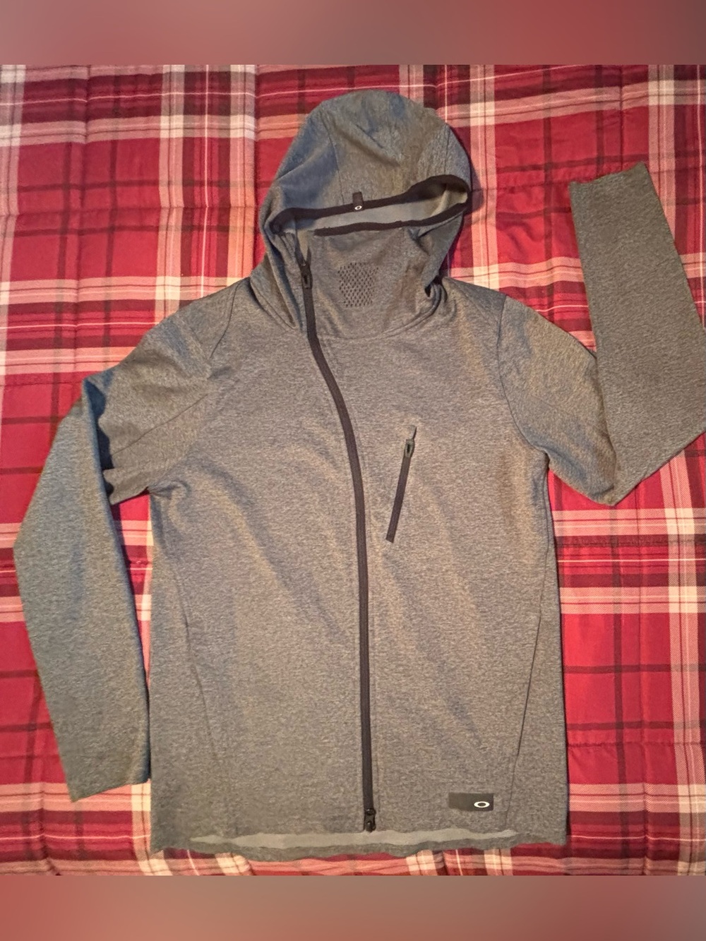 Oakley Men's Heather Gray Hooded Full-Zip Jacket